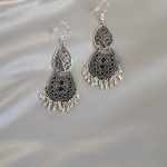 گوشواره آویز هندی سیاه قلم