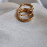 انگشتر سه لاین رو کش طلا