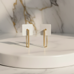 گوشواره نقره خاص و متفاوت با آبکاری طلا و عیار 925